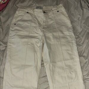 Abercombie & Fitch Curve Love Vintage Cream High-Waisted Pants